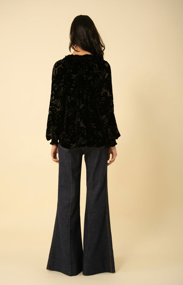 Nova Solid Velvet Burnout Top