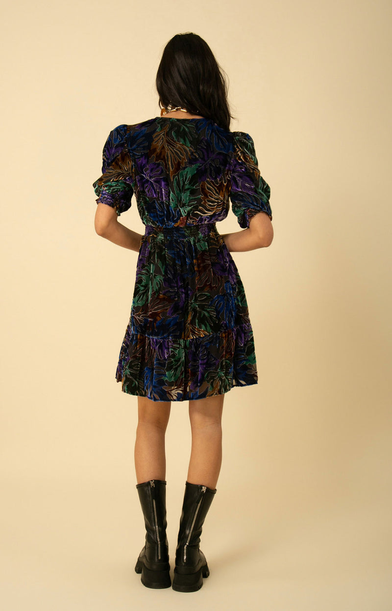 Willow Velvet Burnout Dress, color_olive