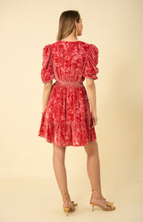 Willow Solid Velvet Burnout Dress, color_rose