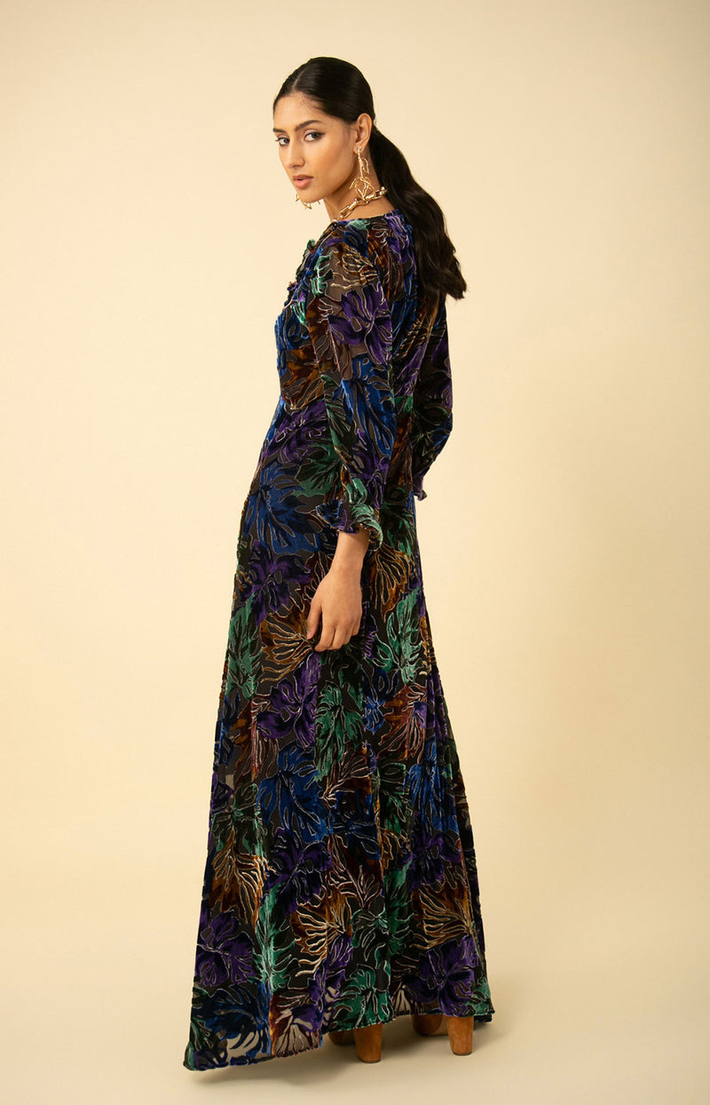 Stella Velvet Maxi Dress, color_olive