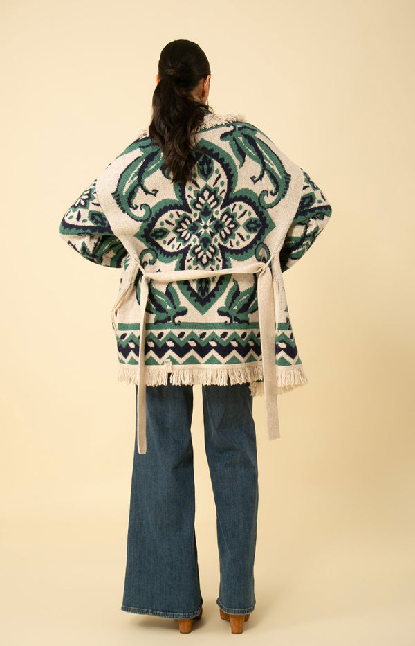 Eliana Fringe Wrap Sweater, color_teal