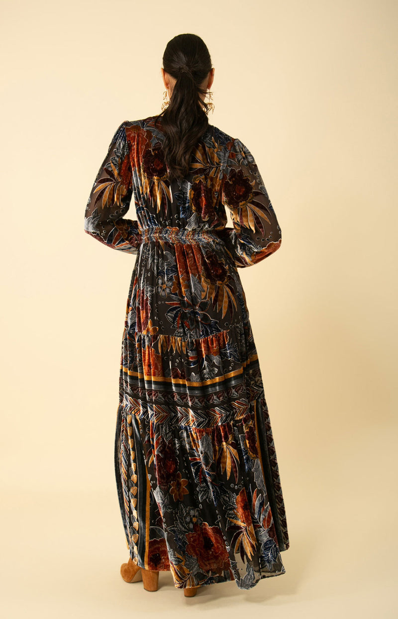 Brooklyn Velvet Burnout Maxi Dress, color_black