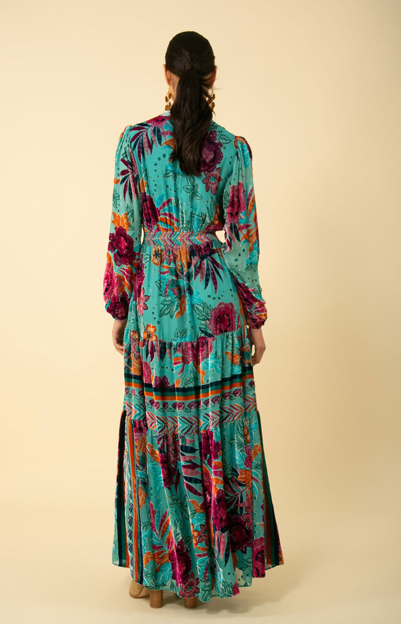 Brooklyn Velvet Burnout Maxi Dress, color_teal