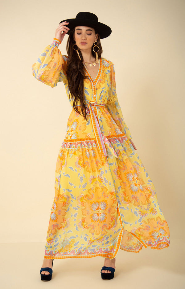 Sophie Georgette Maxi, color_yellow