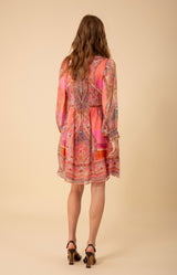 Allison Chiffon Dress, color_pink
