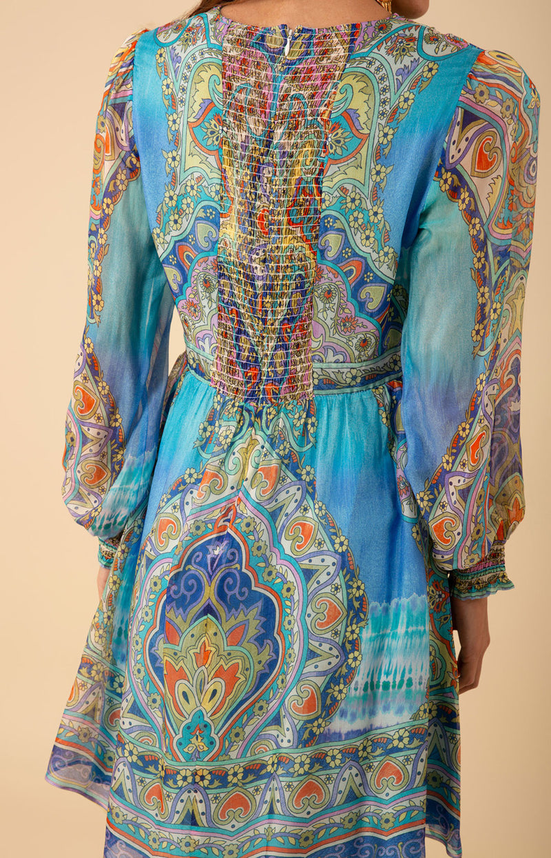 Allison Chiffon Dress, color_teal