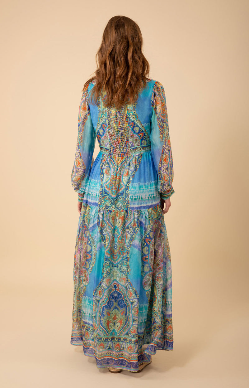 Allison Chiffon Maxi Dress, color_teal