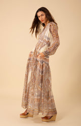 Allison Chiffon Maxi Dress, color_beige