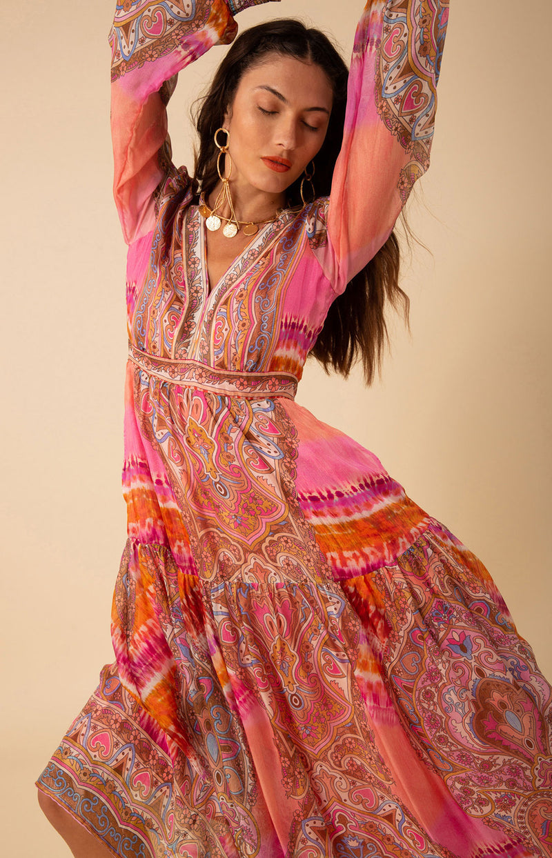 Allison Chiffon Maxi Dress, color_pink
