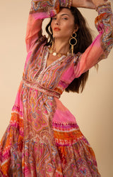 Allison Chiffon Maxi Dress, color_pink
