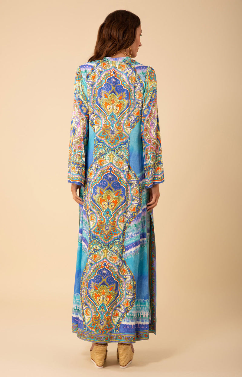 hale bob long dress Andie Chiffon Maxi Dress Blue / L