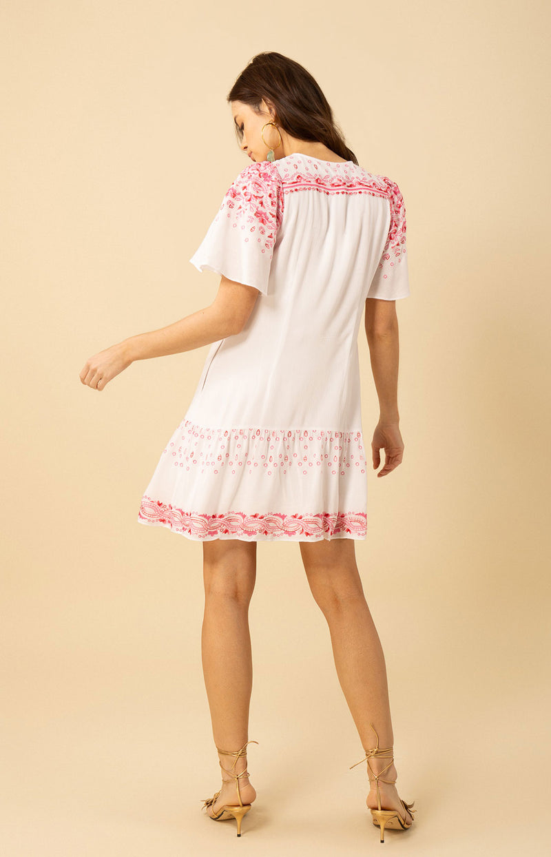 hale bob embroidered dress Jane Embroidered Dress White / XL