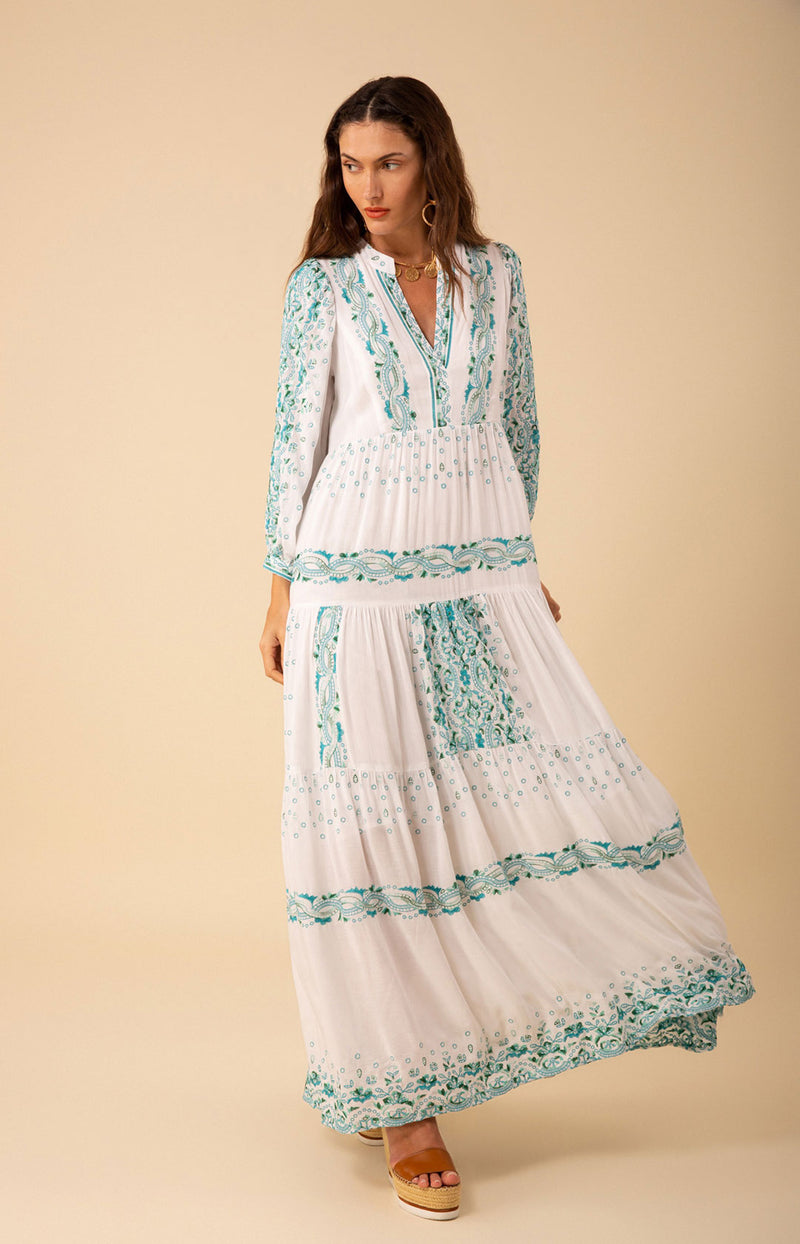 Emery Embroidered Maxi Dress Fuchsia / M Emery Embroidered Maxi Dress Fuchsia / M