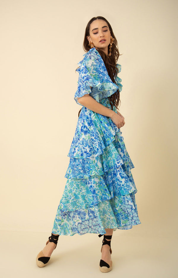Peyton Tiered Dress, color_blue