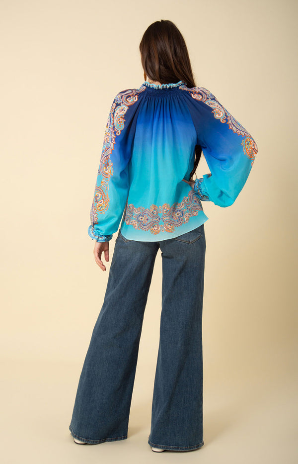 Everleigh Silk Top, color_blue