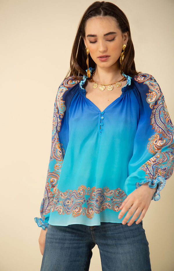 Everleigh Silk Top, color_blue