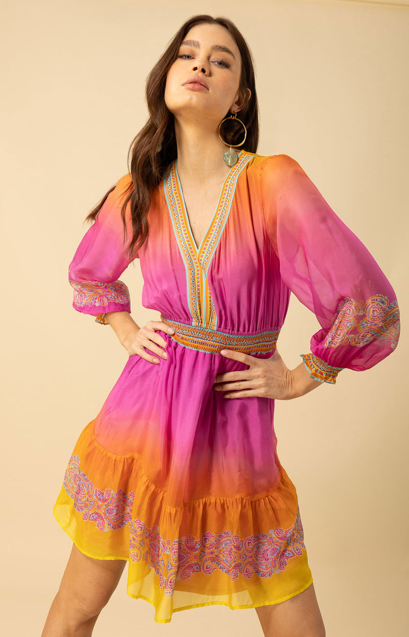 Ayla Chiffon Dress, color_pink