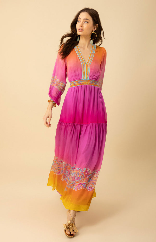 Ayla Chiffon Maxi Dress, color_pink