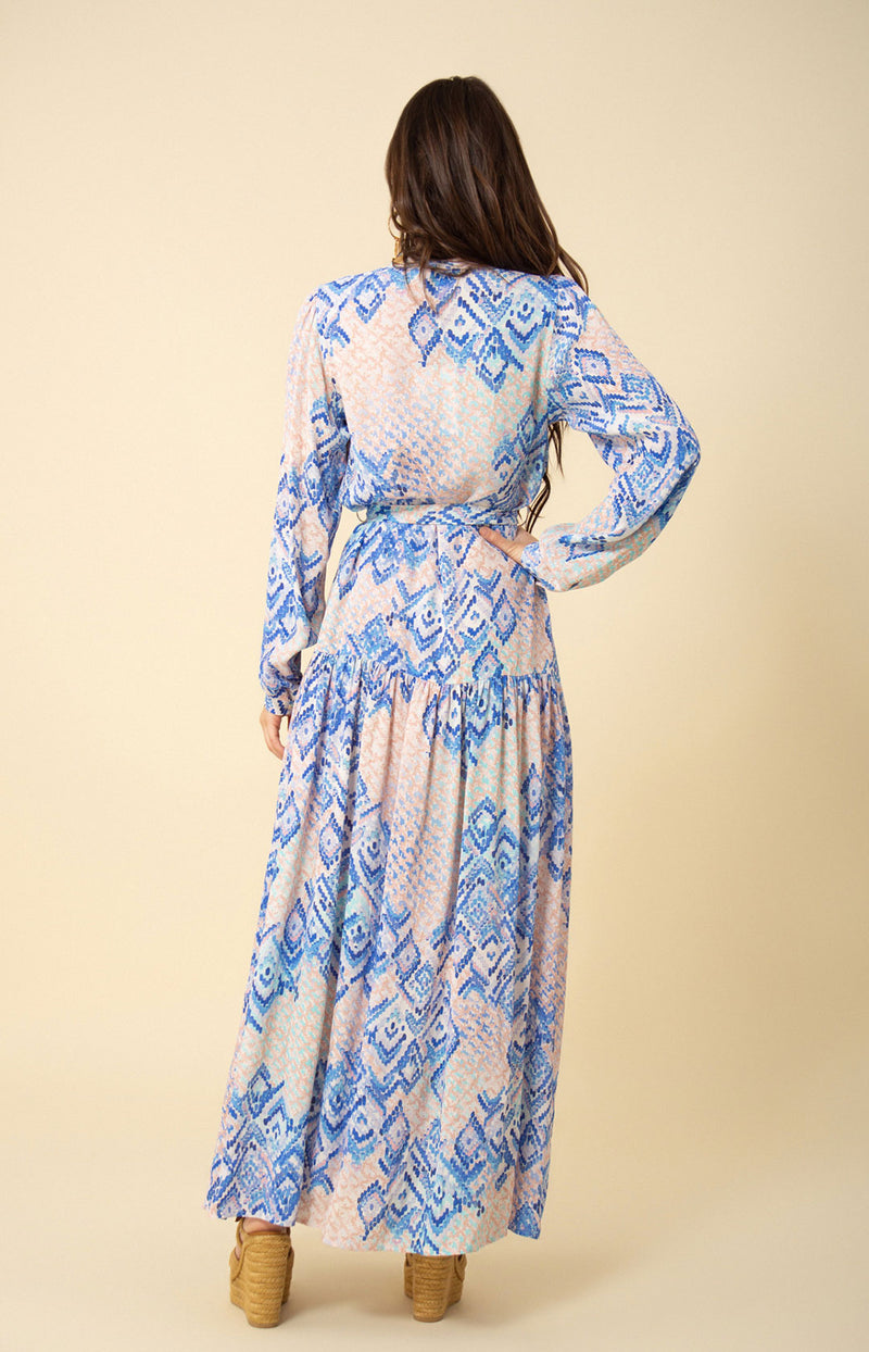 Arya Button Down Maxi Dress, color_blue