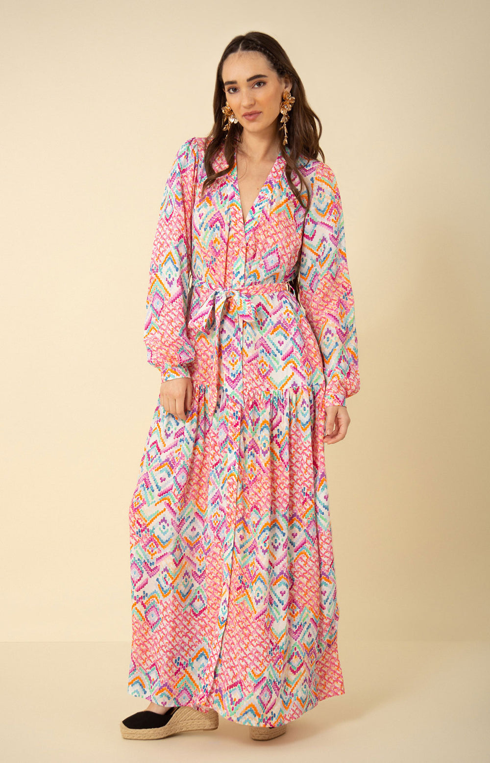 maxi dress with buttons Arya Button Down Coral / S YD4893NLS V Neck Backless Purple color:Royal Blue Please kindly allow difference