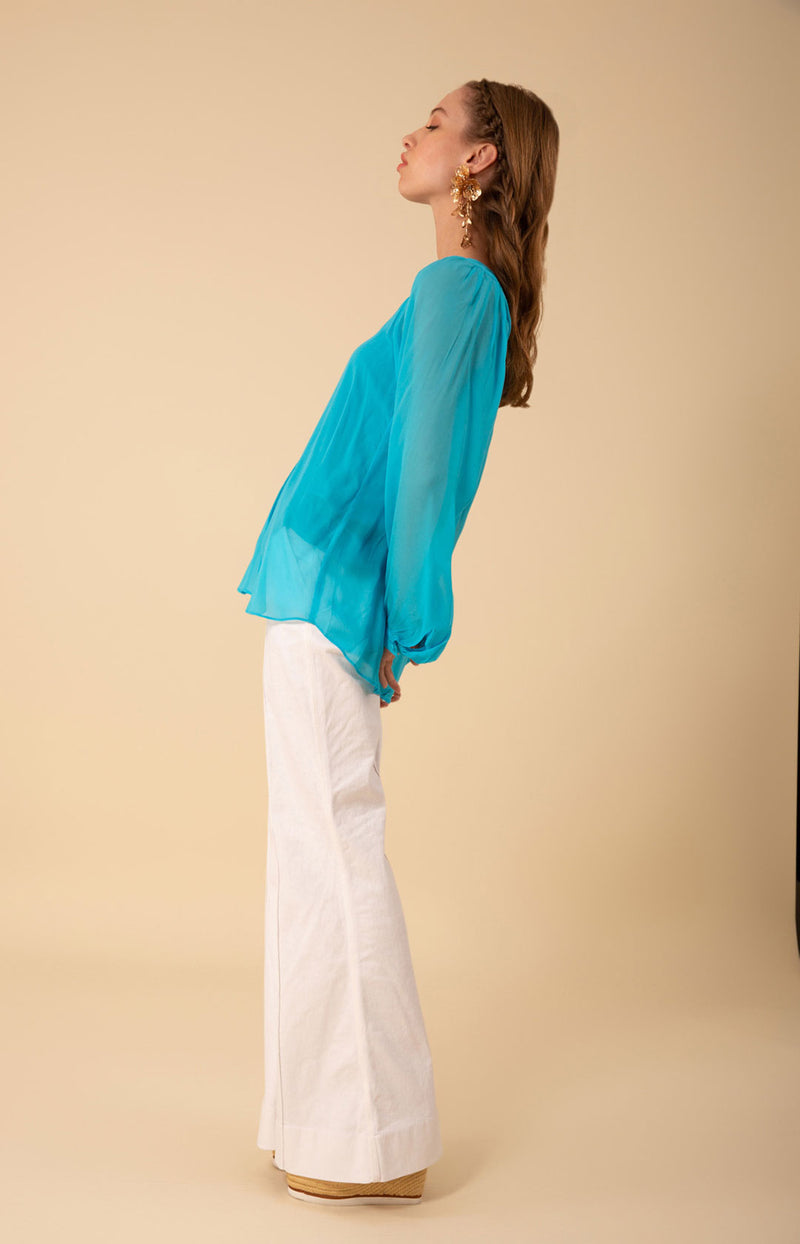 Josie Solid Top, color_turquoise