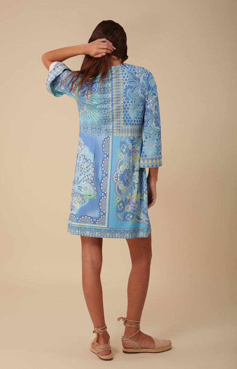 Juniper Jersey Dress Beaded, color_blue