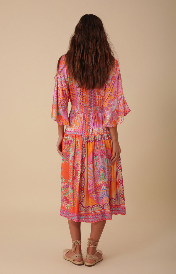 Kaylee Midi Dress, color_orange