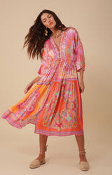 Kaylee Midi Dress, color_orange