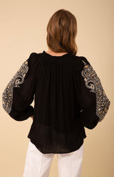 Sloane Embroidered Top, color_black
