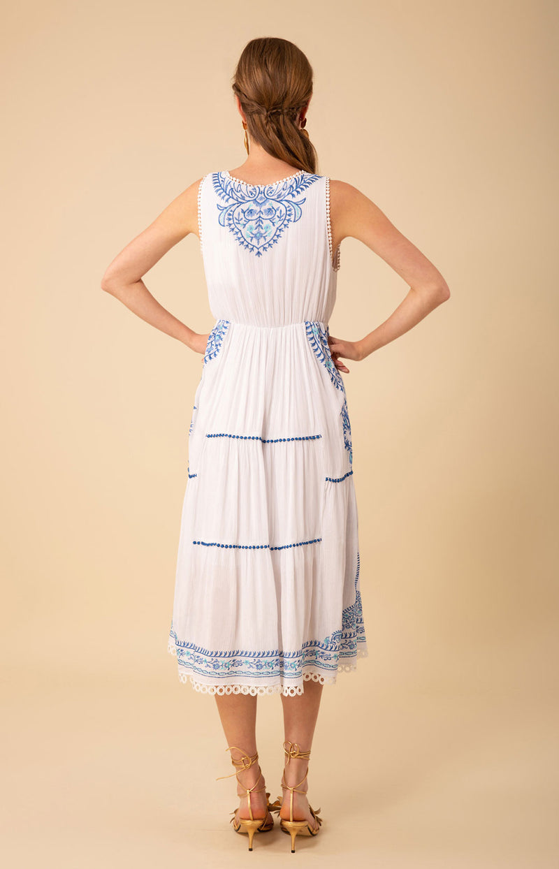 Amara Embroidered Midi Dress Amara Embroidered Midi Dress
