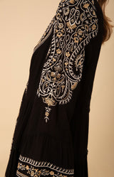 Isabel Embroidered Dress, color_black