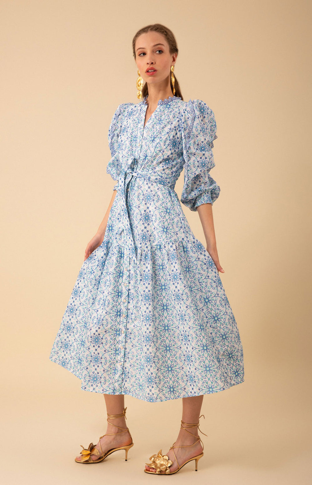 Valerie Eyelet Dress Pink / XS
