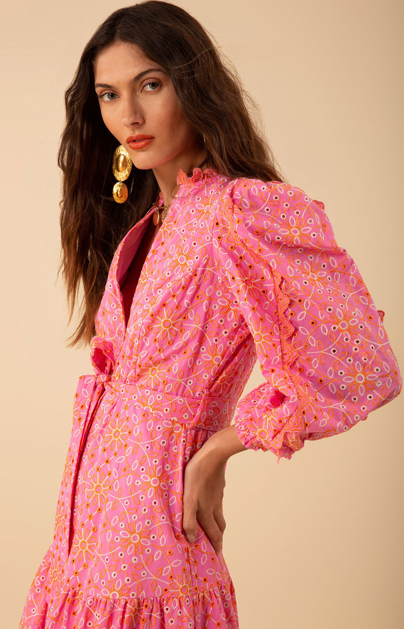 pink eyelet maxi dress Exceeding Your Expectations Maxi Dress