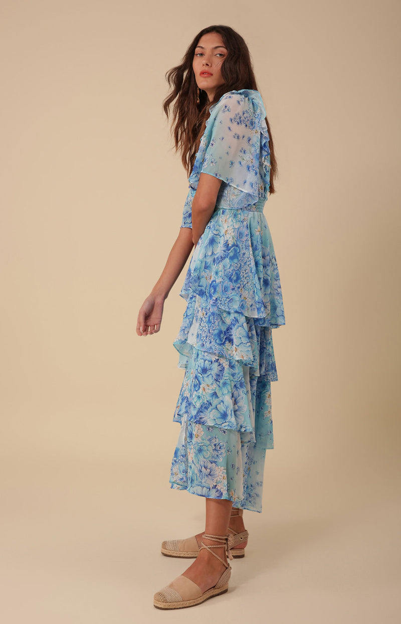 Freya Tiered Dress, color_blue