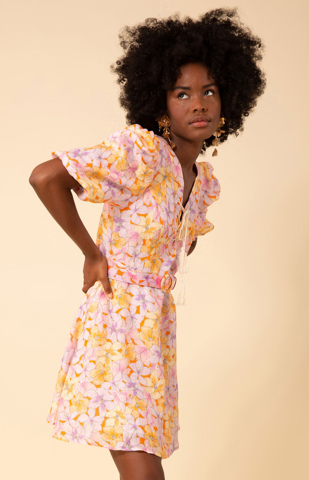 bellambra linen dress Arabella JOISYN | Princess wedding Midi dress Approx _okendo:syndication_key:CL135692215 Size:3 (Size 10 - 12)