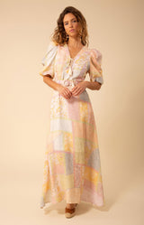 Arabella Linen Midi Dress, color_peach