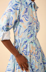 Alaina Belted Linen Dress, color_blue
