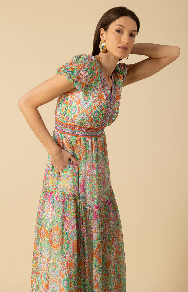 Aubrey Chiffon Maxi Dress, color_pink