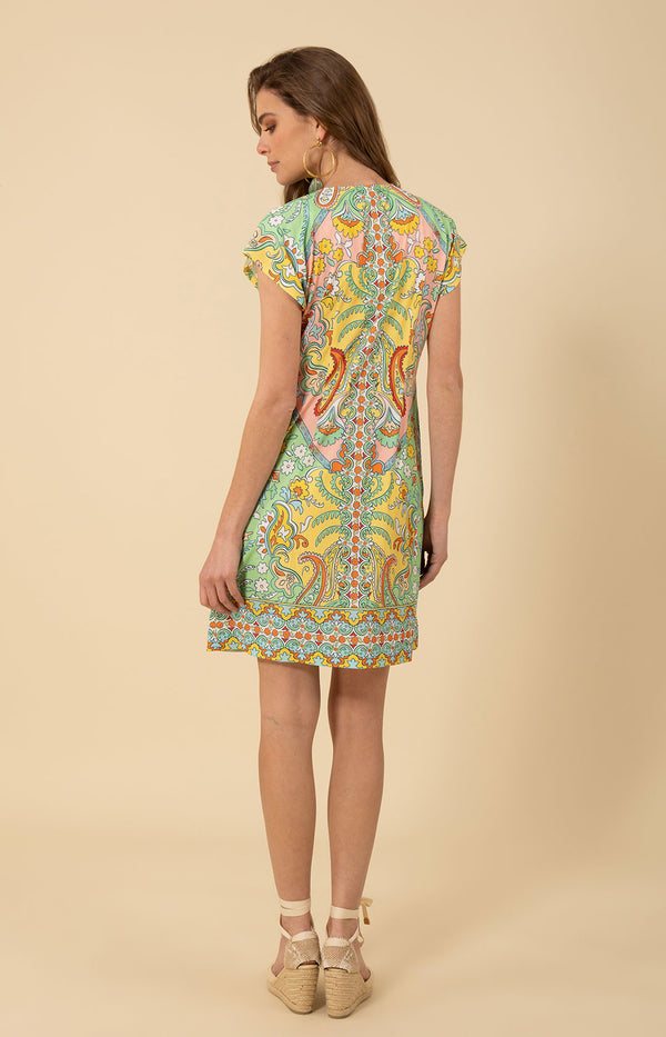 Kimberly Jersey Dress Beaded, color_green