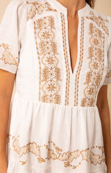Teagan Embroidered Linen Dress, color_ivory