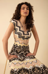 Angela Shirred Maxi Dress, color_ivory