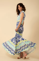 Angela Shirred Maxi Dress, color_navy