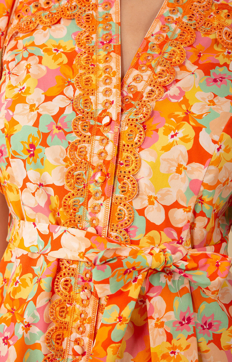 Mariana Poplin Dress, color_orange