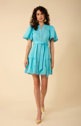 Mariana Solid Poplin Dress, color_blue