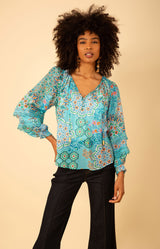 Lilith Voile Top, color_turquoise