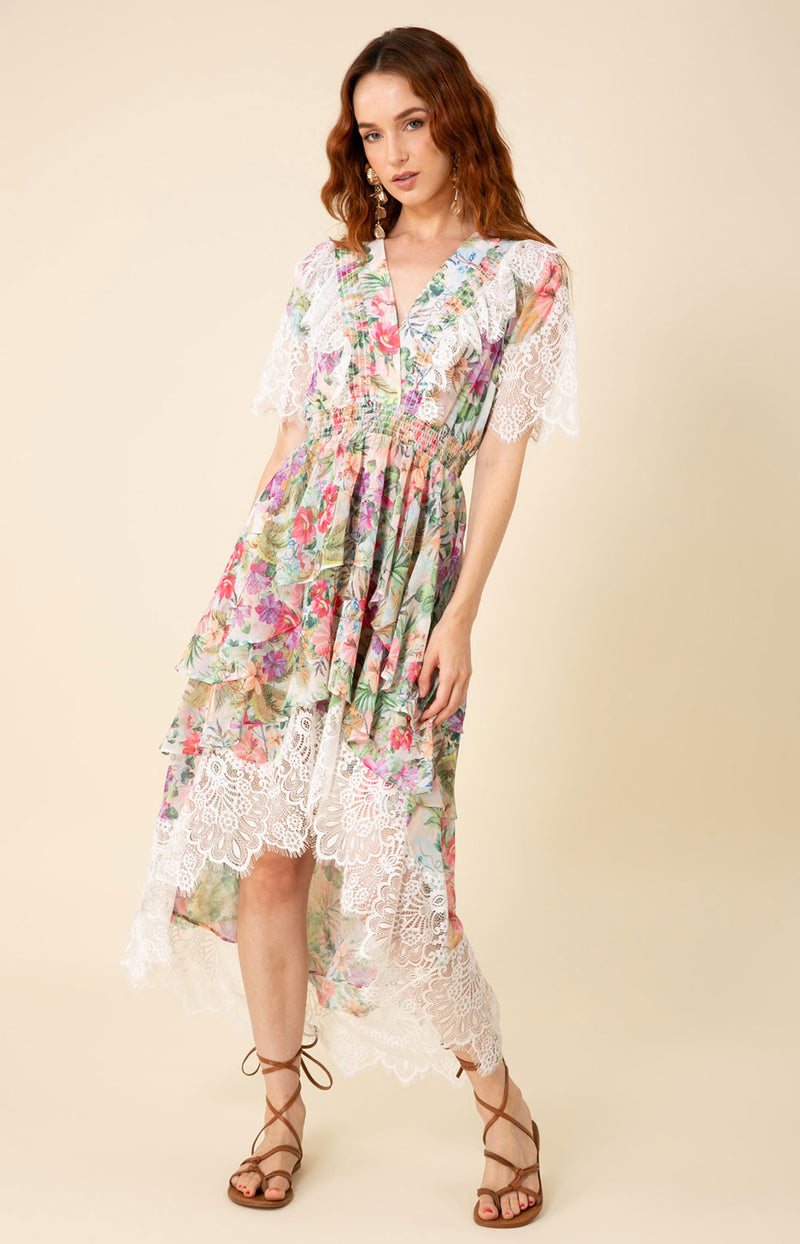 chiffon high low dress Annabelle Chiffon High Low Dress Ivory / XS
