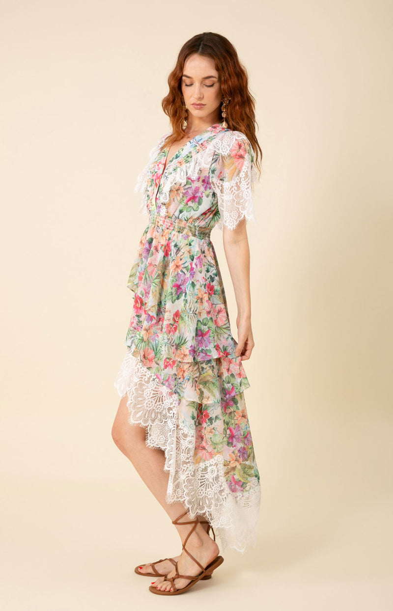 hi lo chiffon dress A-line Ruched V-neck Short Sleeves High Low Chiffon Dusty Blue Bridesmaid Dresses