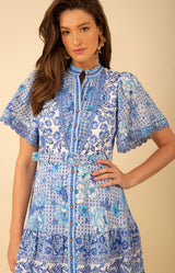 Maggie Belted Linen Dress, color_blue