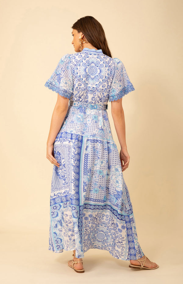 Maggie Belted Linen Maxi Dress, color_blue