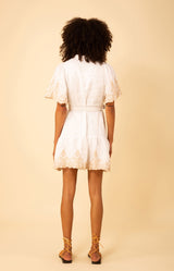Haven Embroidered Linen Dress, color_white